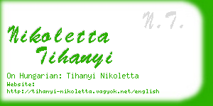 nikoletta tihanyi business card